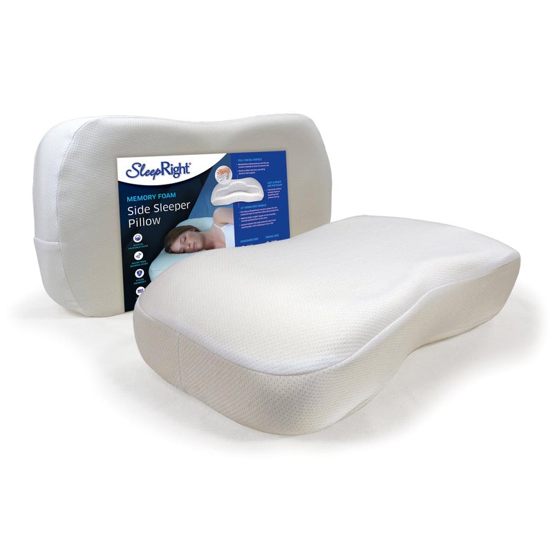 SleepRight Splintek SleepRight Side Sleeping Pillow â€“ SleepRight Memory Foam Pillow â€“ Best Pillow for Sleeping On Your Side â€“ 24" x 3" Standard Size - Image 1